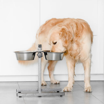 AqpetFriends Upper Doppia Ciotola In Acciaio Inox Con Supporto Regolabile Ad H