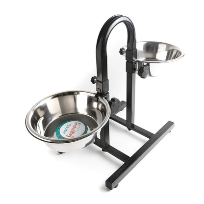 AqpetFriends Upper Pro Doppia Ciotola In Acciaio Inox Con Supporto Regolabile Ad U