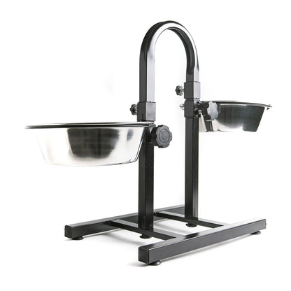 AqpetFriends Upper Pro Doppia Ciotola In Acciaio Inox Con Supporto Regolabile Ad U