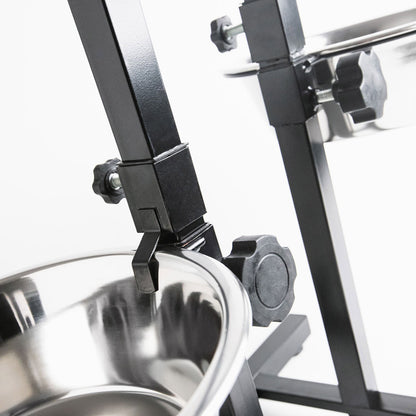 AqpetFriends Upper Pro Doppia Ciotola In Acciaio Inox Con Supporto Regolabile Ad U