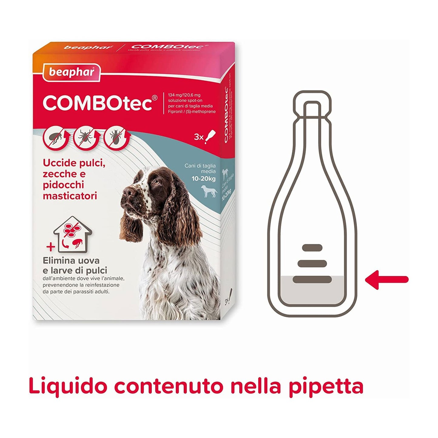 Beaphar COMBOtec Cane Antiparassitario per la rimozione di pulci zecche e pidocchi