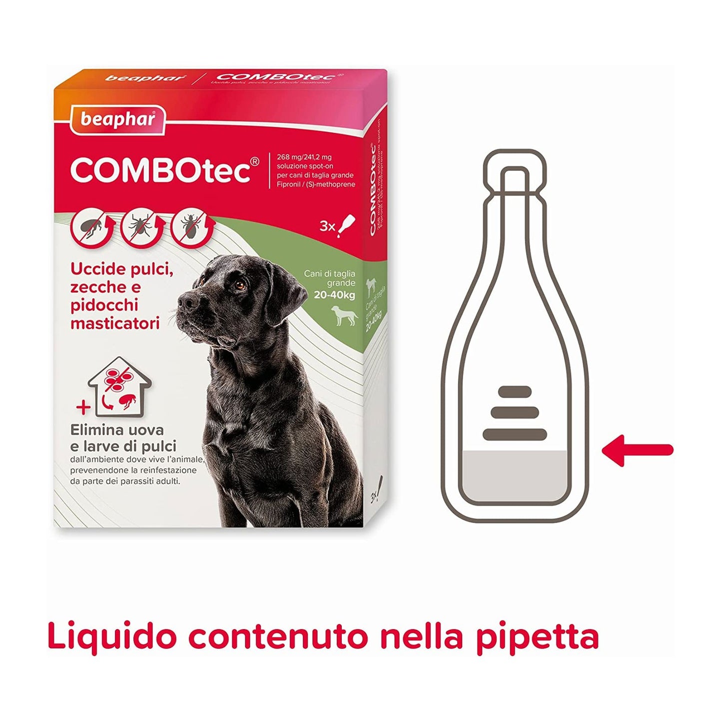Beaphar COMBOtec Cane Antiparassitario per la rimozione di pulci zecche e pidocchi