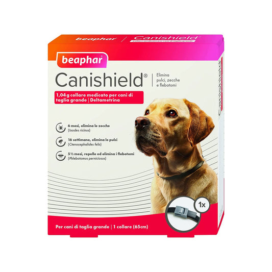 Beaphar Collare Antiparassitario Canishield per cani contro pulci zecche pappataci