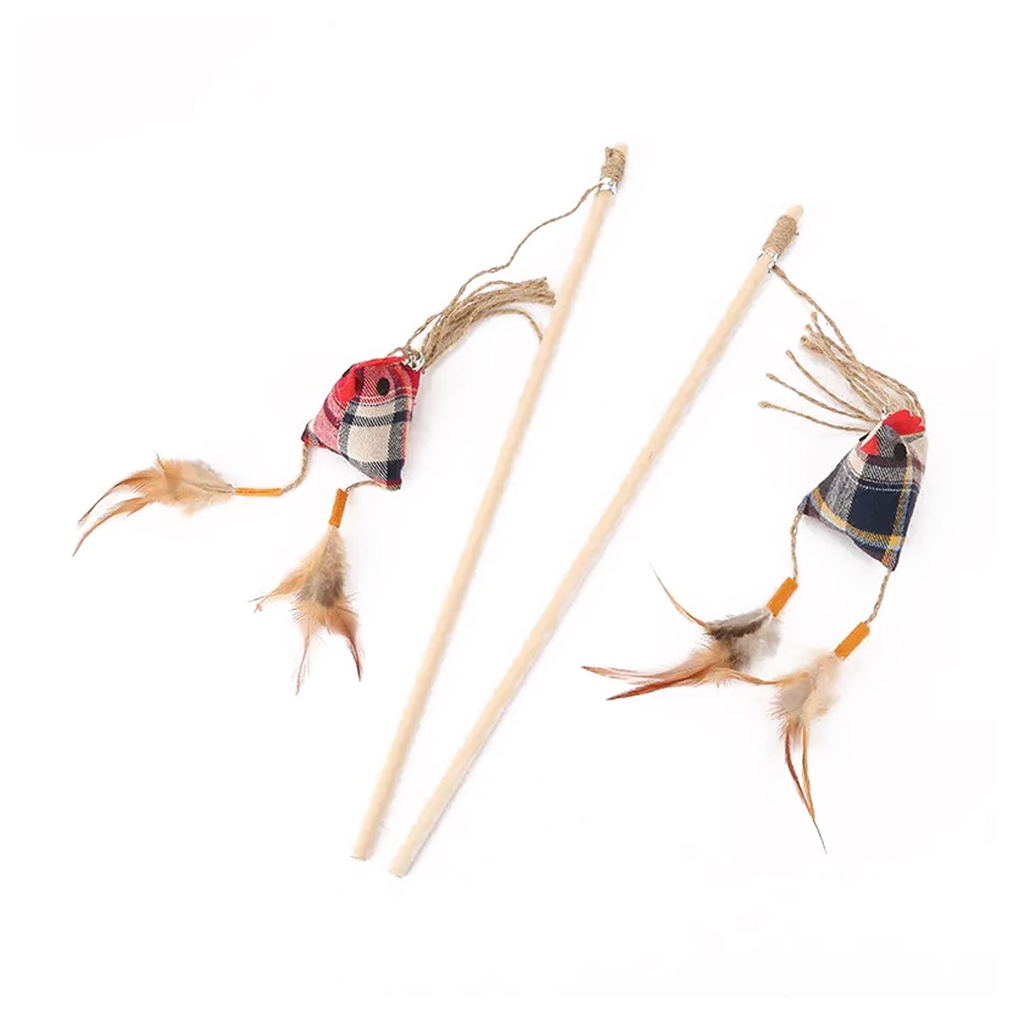 AqpetFriends Cat Toy Bastoncino Con Gallo Di Stoffa E Piume