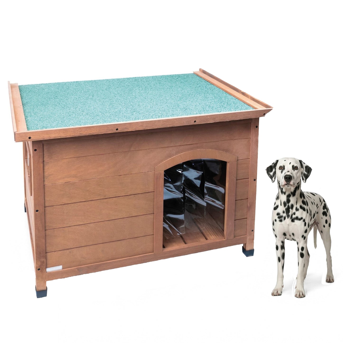 AqpetFriends Baita Cuccia In Legno per Cane Con Tetto Apribile
