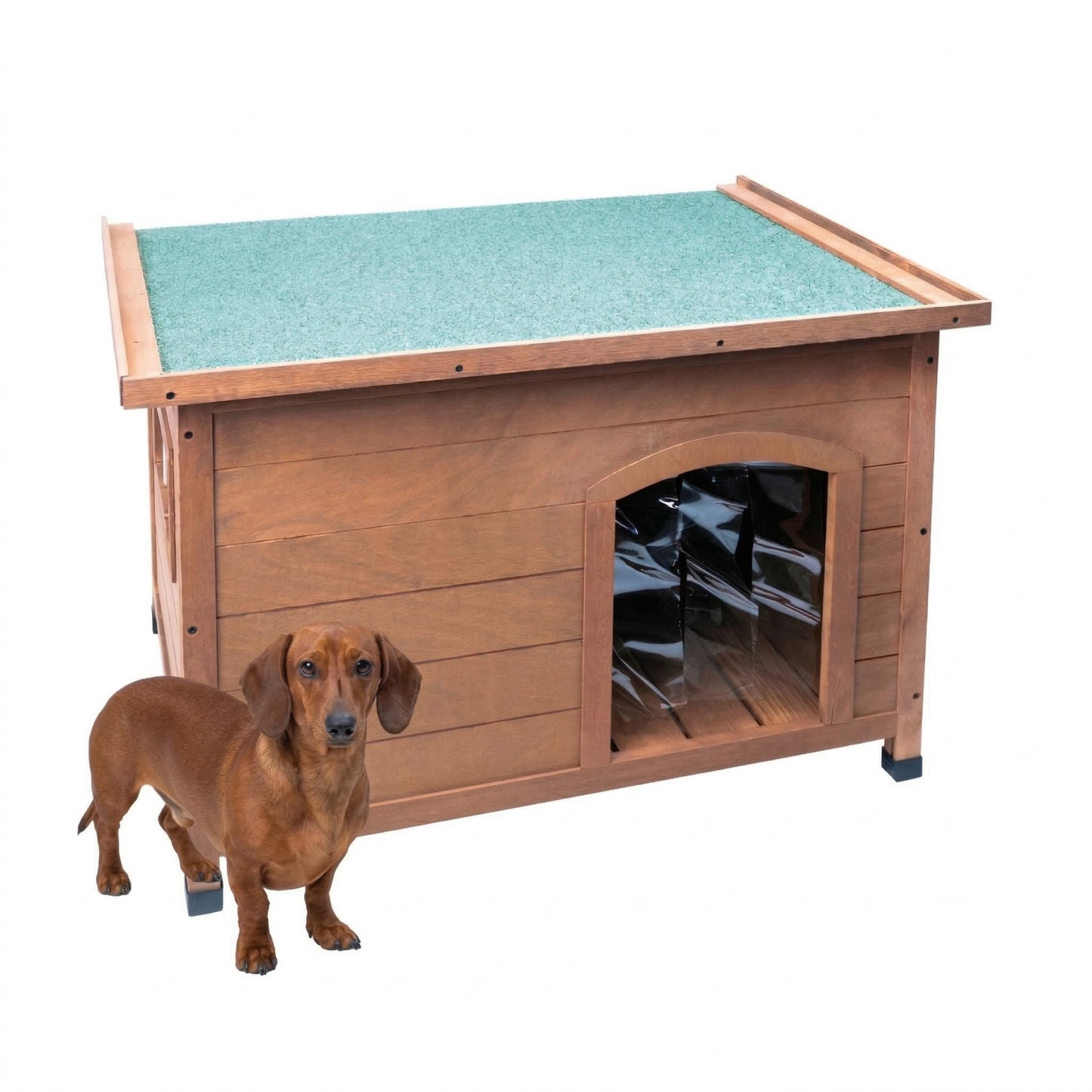 AqpetFriends Baita Cuccia In Legno per Cane Con Tetto Apribile