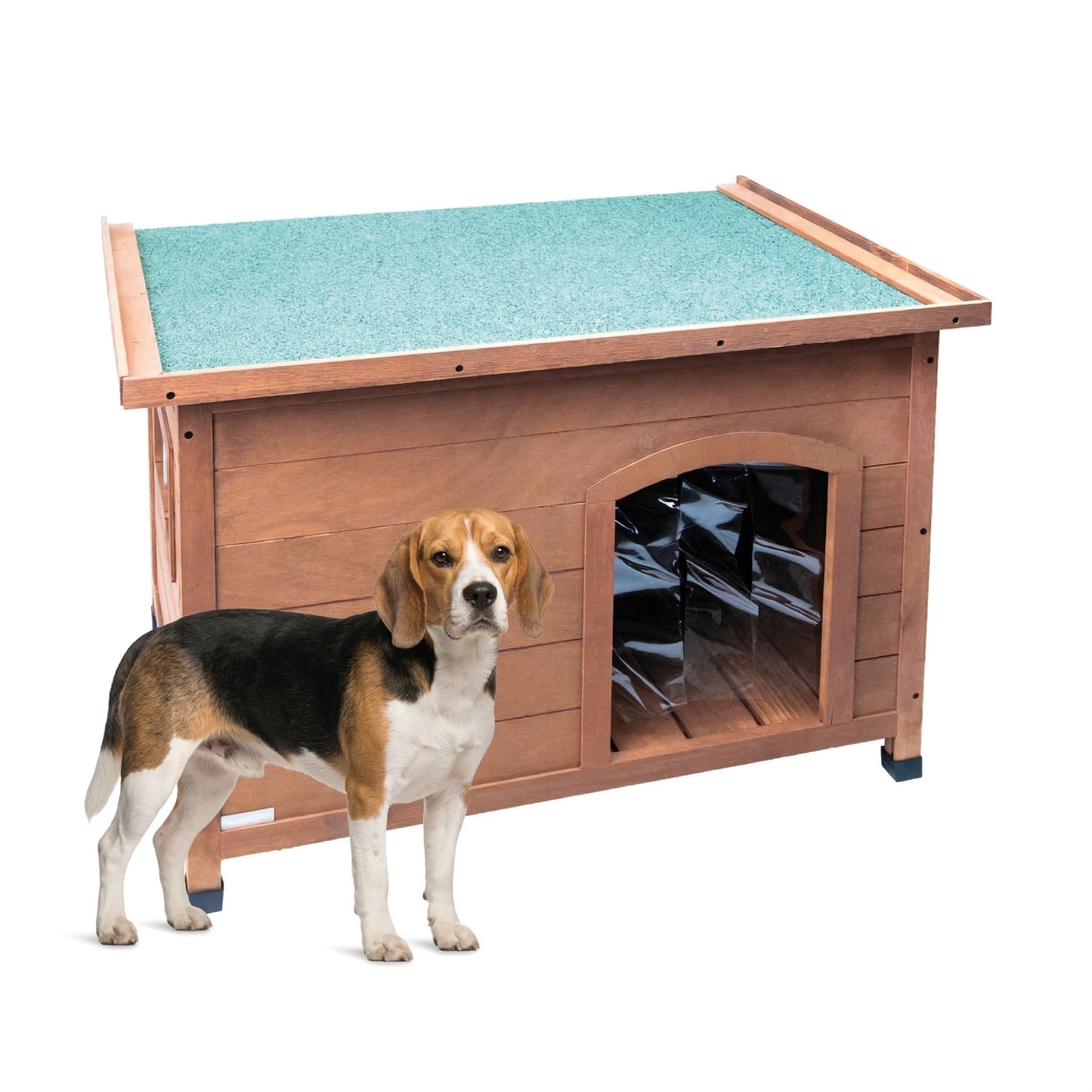AqpetFriends Baita Cuccia In Legno per Cane Con Tetto Apribile