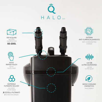 Aqpet filtro esterno Halo per acquario d'acqua dolce e marino