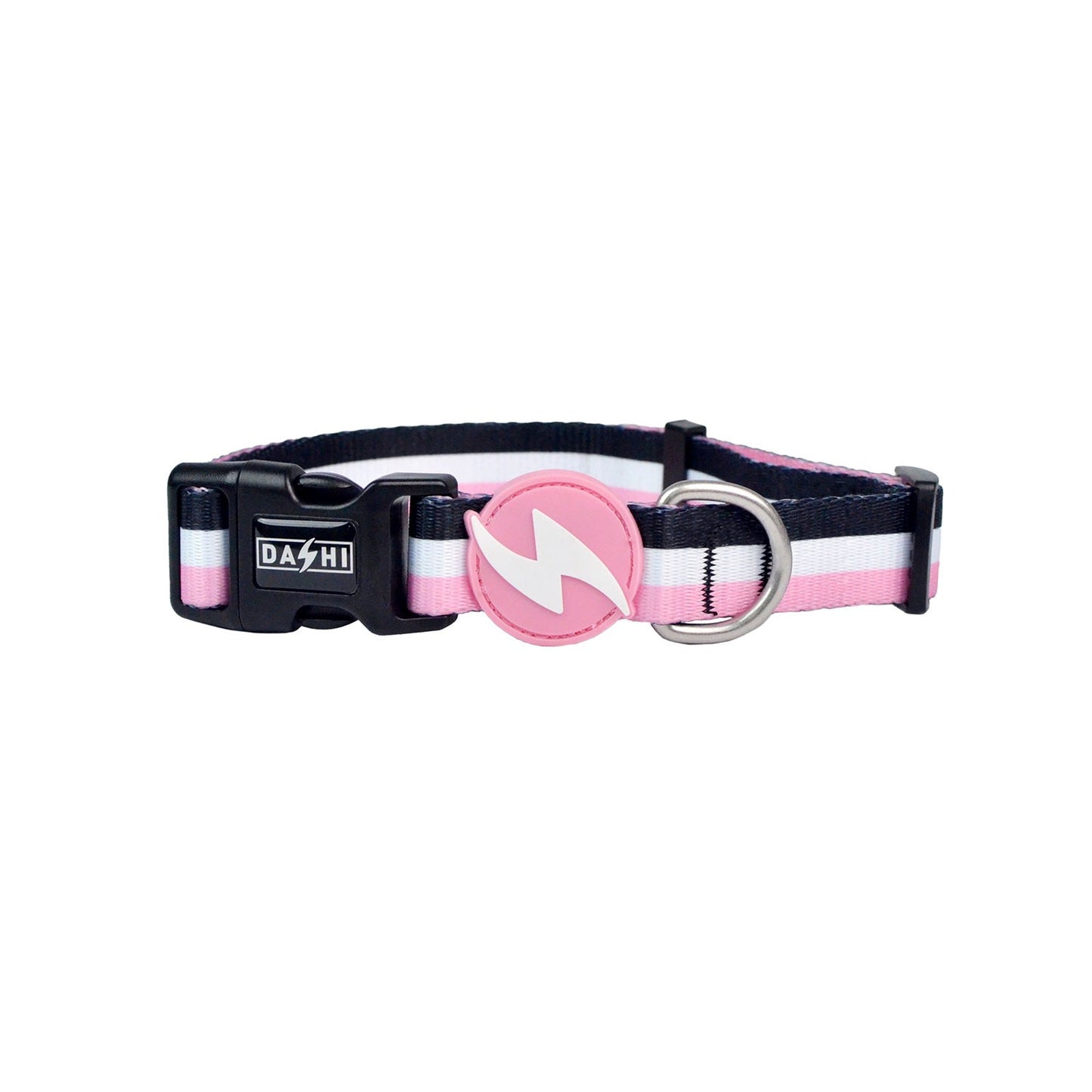 Dashi Stripes3 Rosa/Nero Collare per Cani