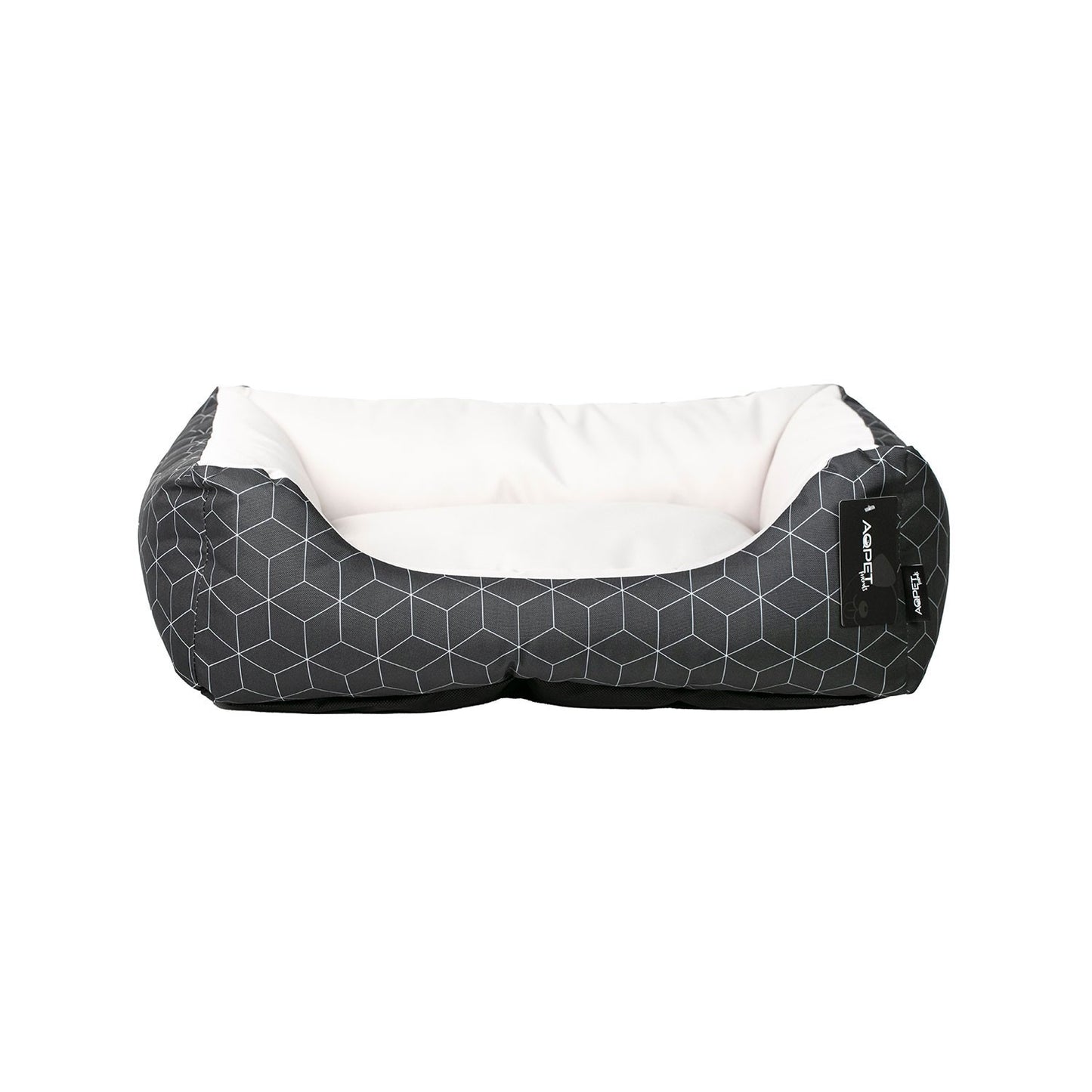 AqpetFriends Cushy Street Grid Black Bed Cuccia Per Cane Super Imbottita