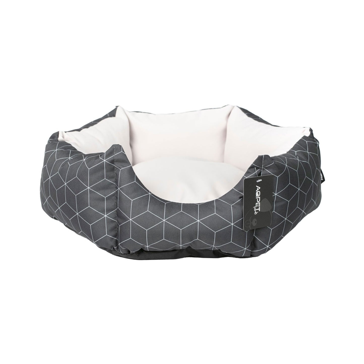AqpetFriends Cushy Street Grid Black Lounge Cuccia Per Cane Super Imbottita