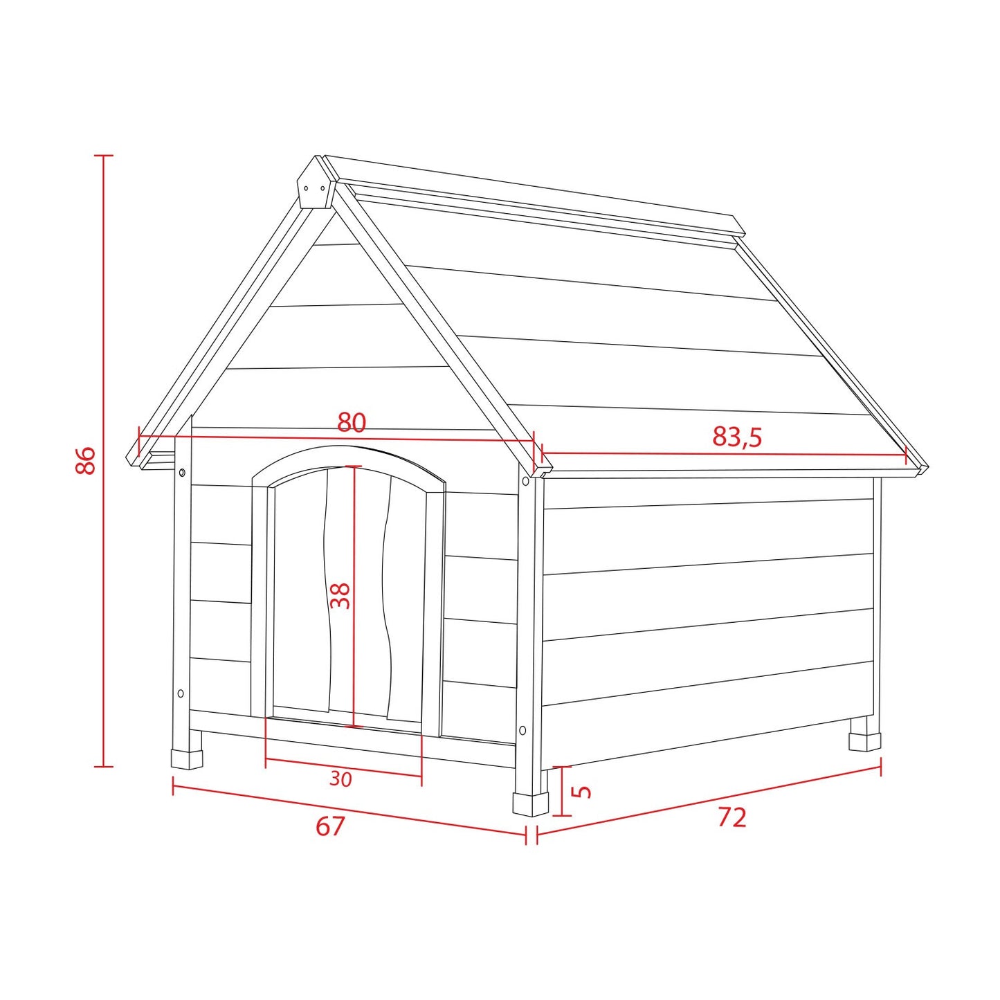 AqpetFriends Suite Cuccia In Legno per Cane Con Tenda Termica