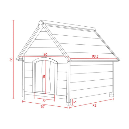 AqpetFriends Suite Cuccia In Legno per Cane Con Tenda Termica