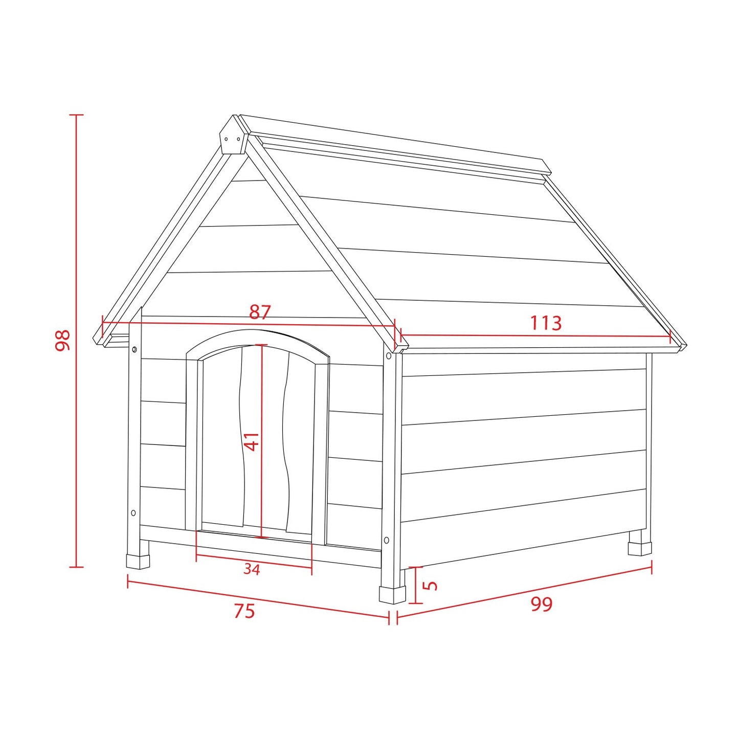 AqpetFriends Suite Cuccia In Legno per Cane Con Tenda Termica