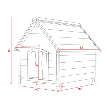 AqpetFriends Suite Cuccia In Legno per Cane Con Tenda Termica