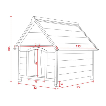 AqpetFriends Suite Cuccia In Legno per Cane Con Tenda Termica