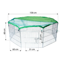 AqpetFriends Petplaypen Recinto Per Animali In Ferro Con Rete Parasole Misura 60x60 cm