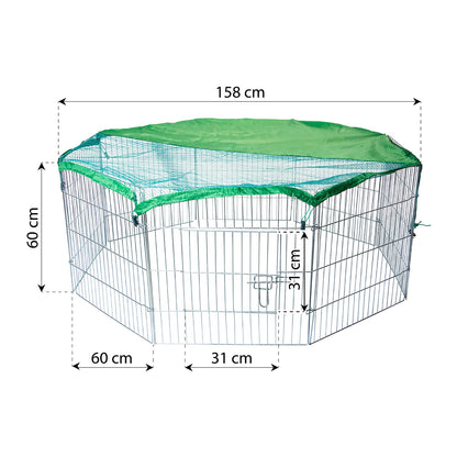 AqpetFriends Petplaypen Recinto Per Animali In Ferro Con Rete Parasole Misura 60x60 cm