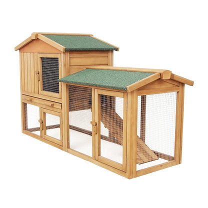 AqpetFriends Rabbith Conigliera in Legno 147x53x85 cm – Spaziosa, Resistente e da Esterno