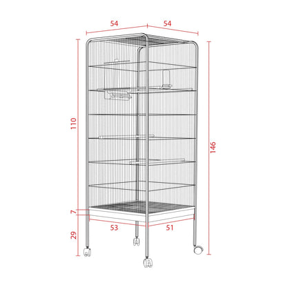 AqpetFriends Birdcage Voliera Completa Per Uccelli Misura 146X54X54 Cm