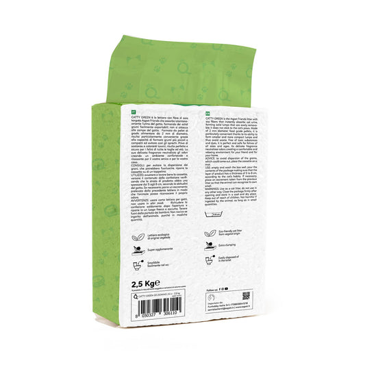AqpetFriends Catty Green Lettiera Naturale per Gatti Alla Soia Fragranza Al Gelsomino 6 L