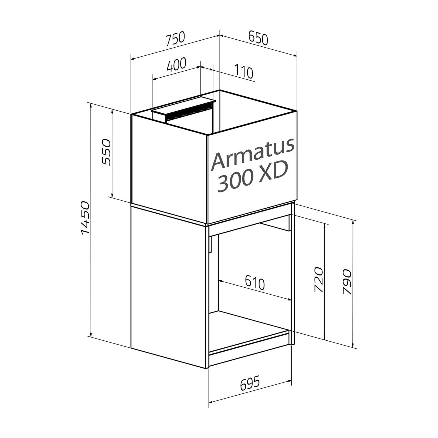 AquaMedic Armatus XD Series Acquario Marino Con Supporto E Sistema Di Filtraggio