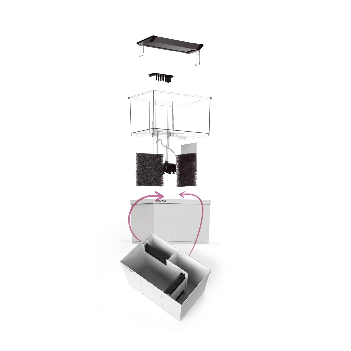 AquaMedic Armatus XS Micro Acquario All-in-One Con Filtro E Supporto