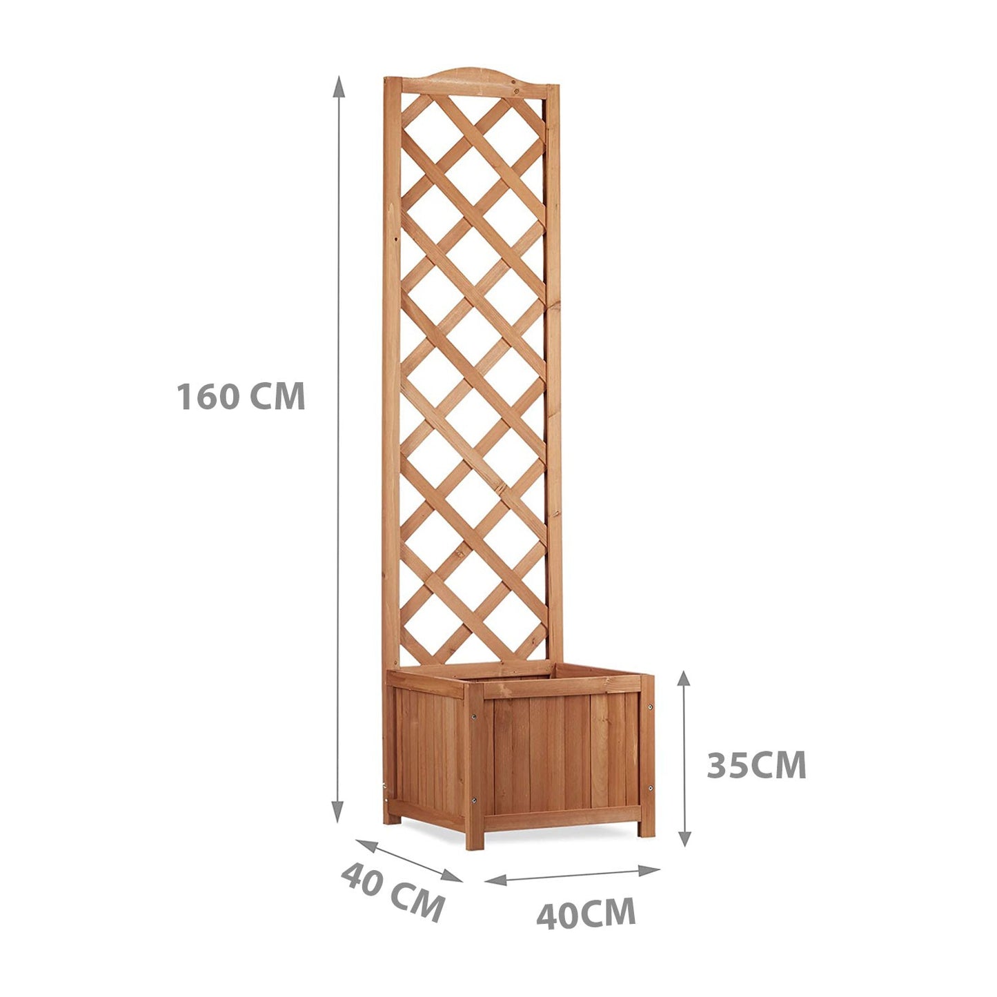 Flur Nymphea Fioriera Da Giardino Con Pannello Grigliato In Legno Large 160X40X40 CM