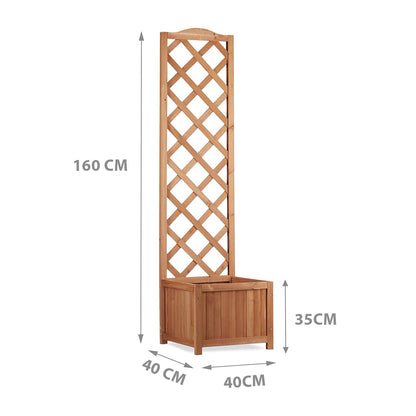 Flur Nymphea Fioriera Da Giardino Con Pannello Grigliato In Legno Large 160X40X40 CM