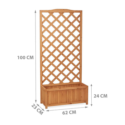 Flur Nymphea Fioriera Da Giardino Con Pannello Grigliato In Legno Small 100X62X23 CM