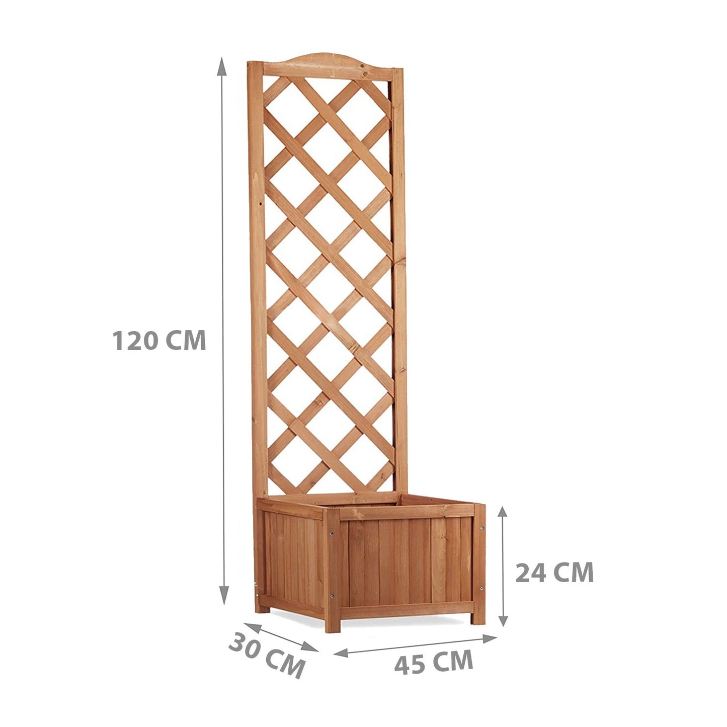 Flur Nymphea Fioriera Da Giardino Con Pannello Grigliato In Legno Small 120X45X30 CM