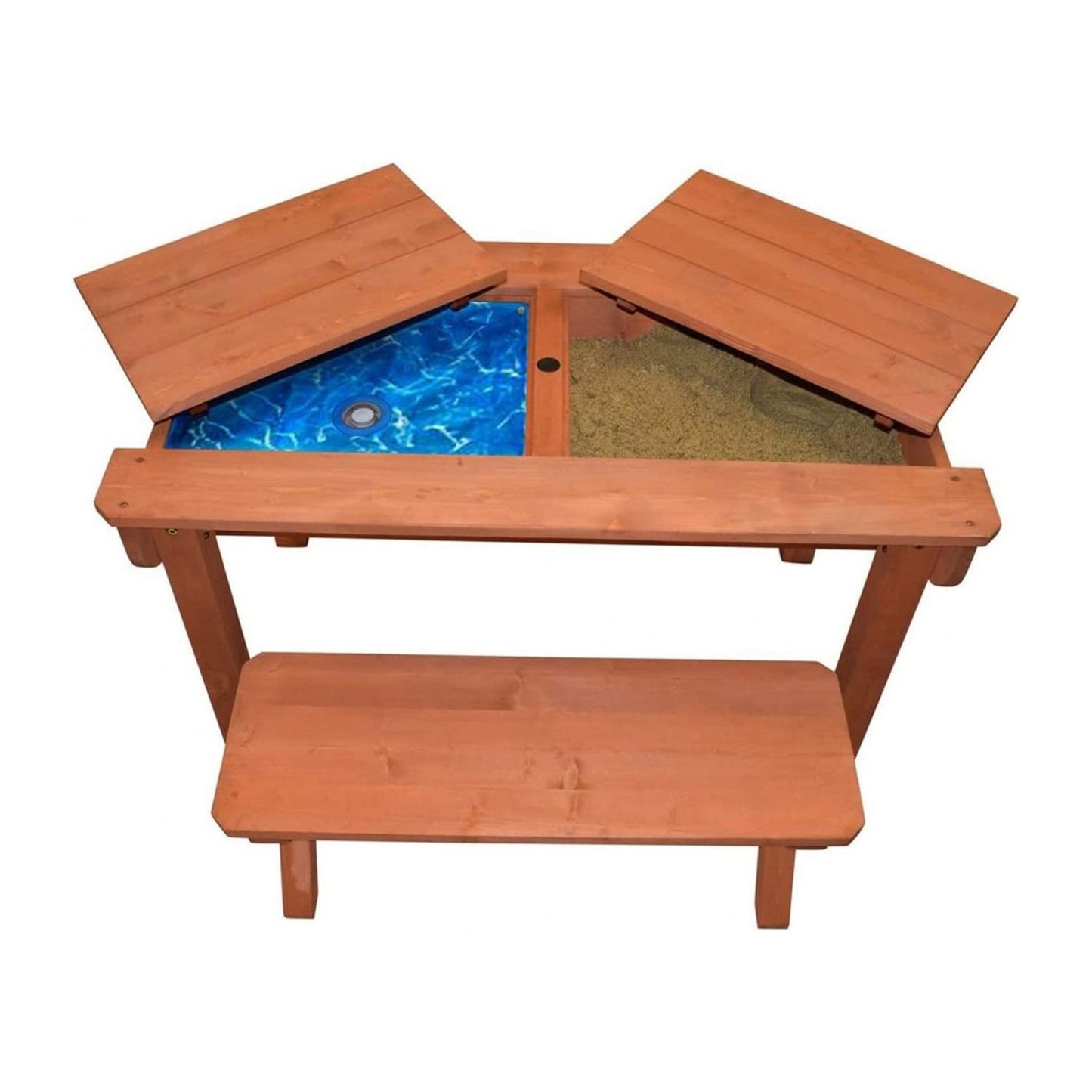 Flur Tavolo In Legno Gioco Con Doppio Scomparto Sabbia e Acqua Incluso Ombrellone