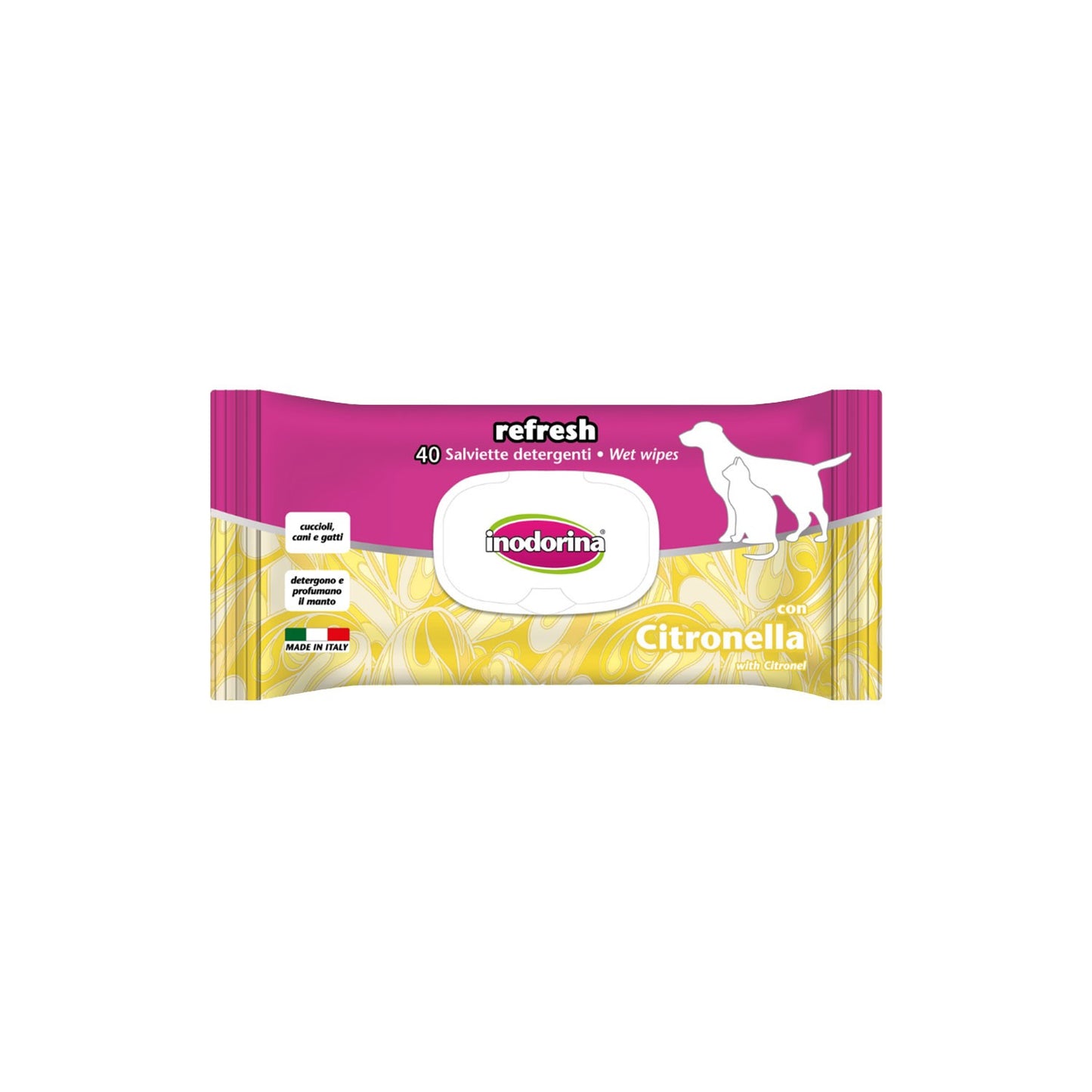 Inodorina Salviette Refresh 40 pz per Cani e Gatti