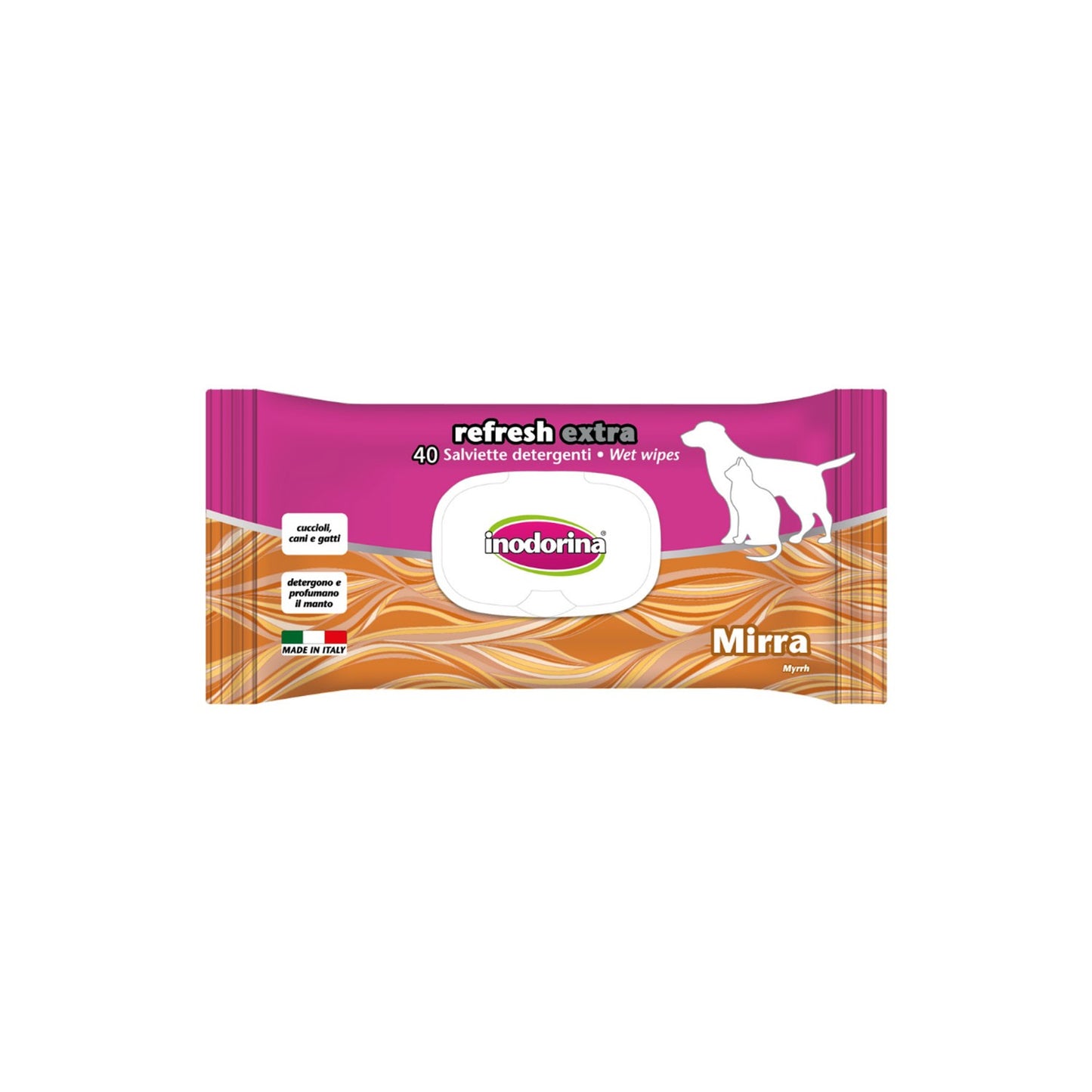 Inodorina Salviette Refresh Extra 40 pz per Cani e Gatti