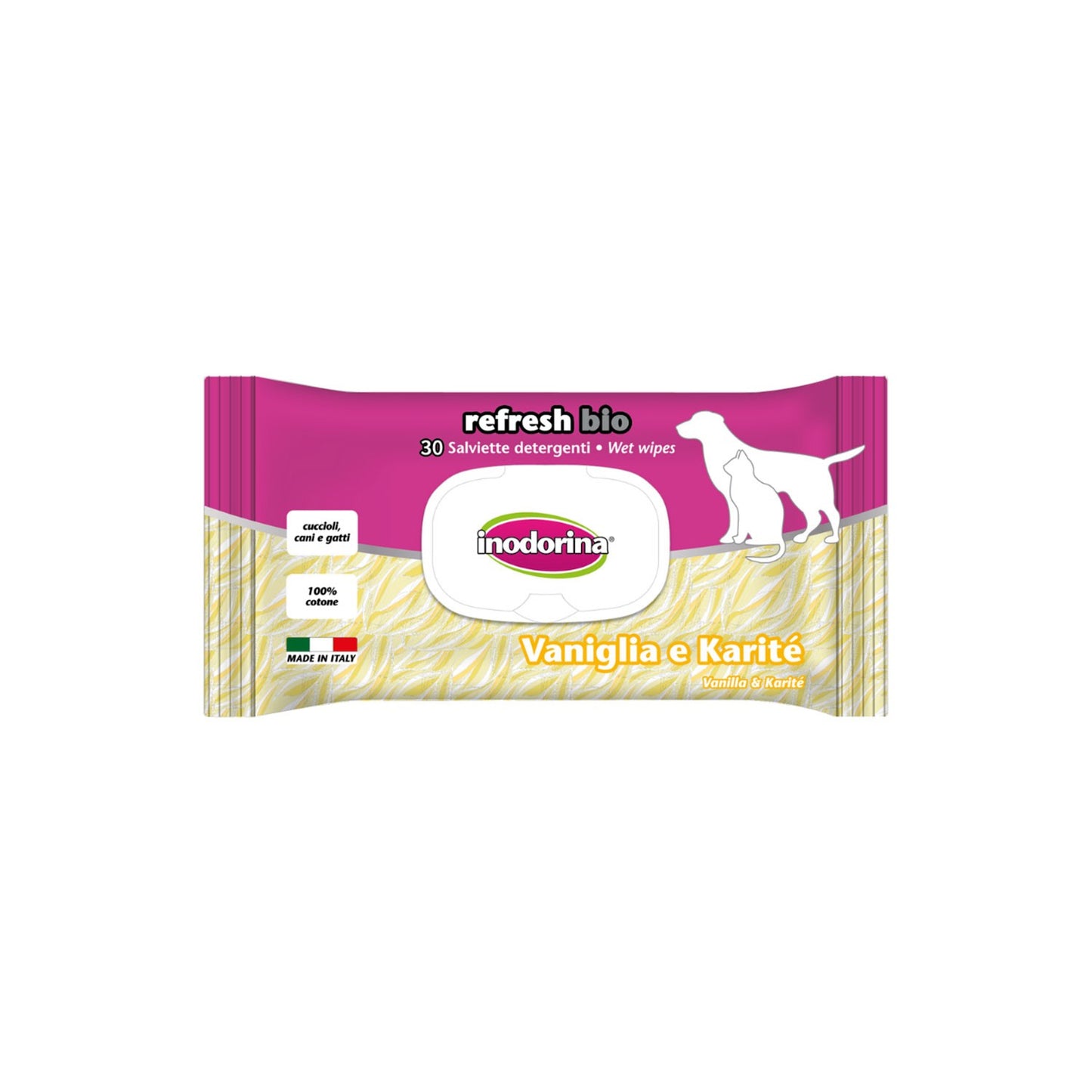 Inodorina Salviette Refresh Bio 30 pz per Cani e Gatti