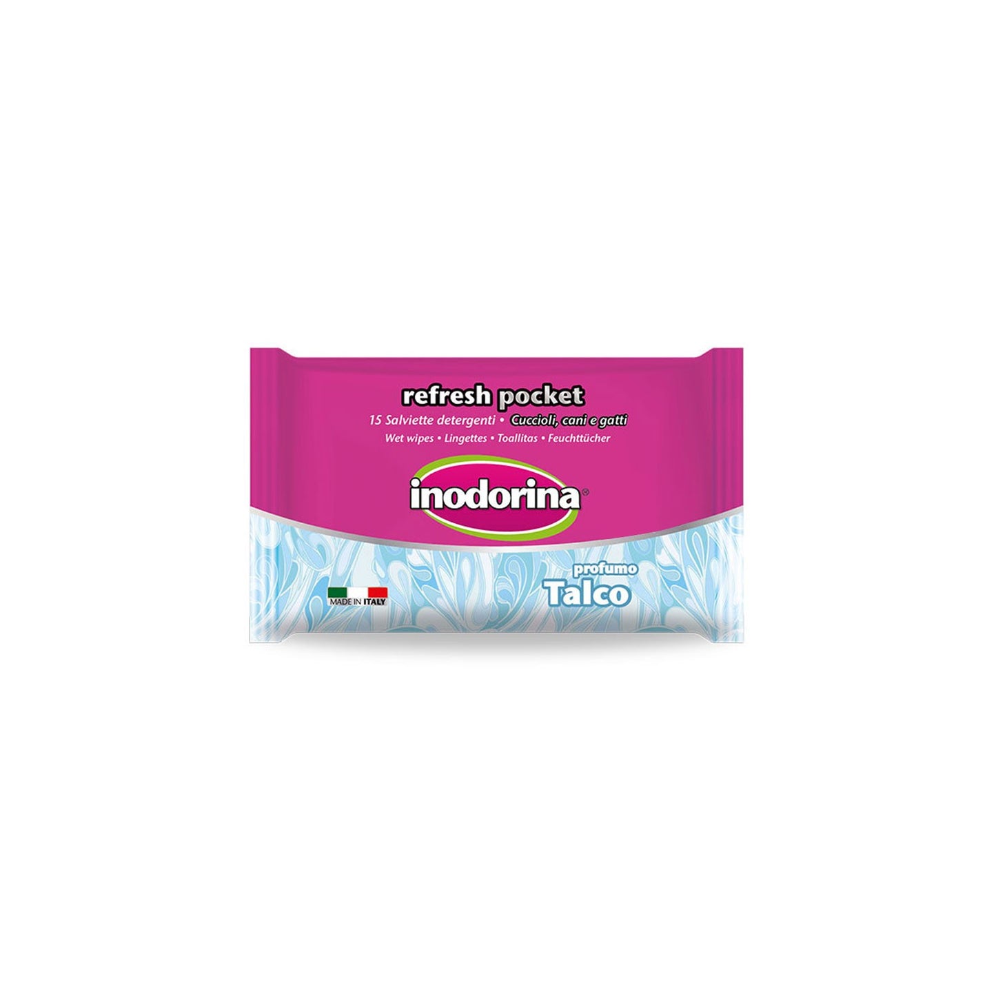Inodorina Salviette Refresh Pocket 15 pz per Cani e Gatti