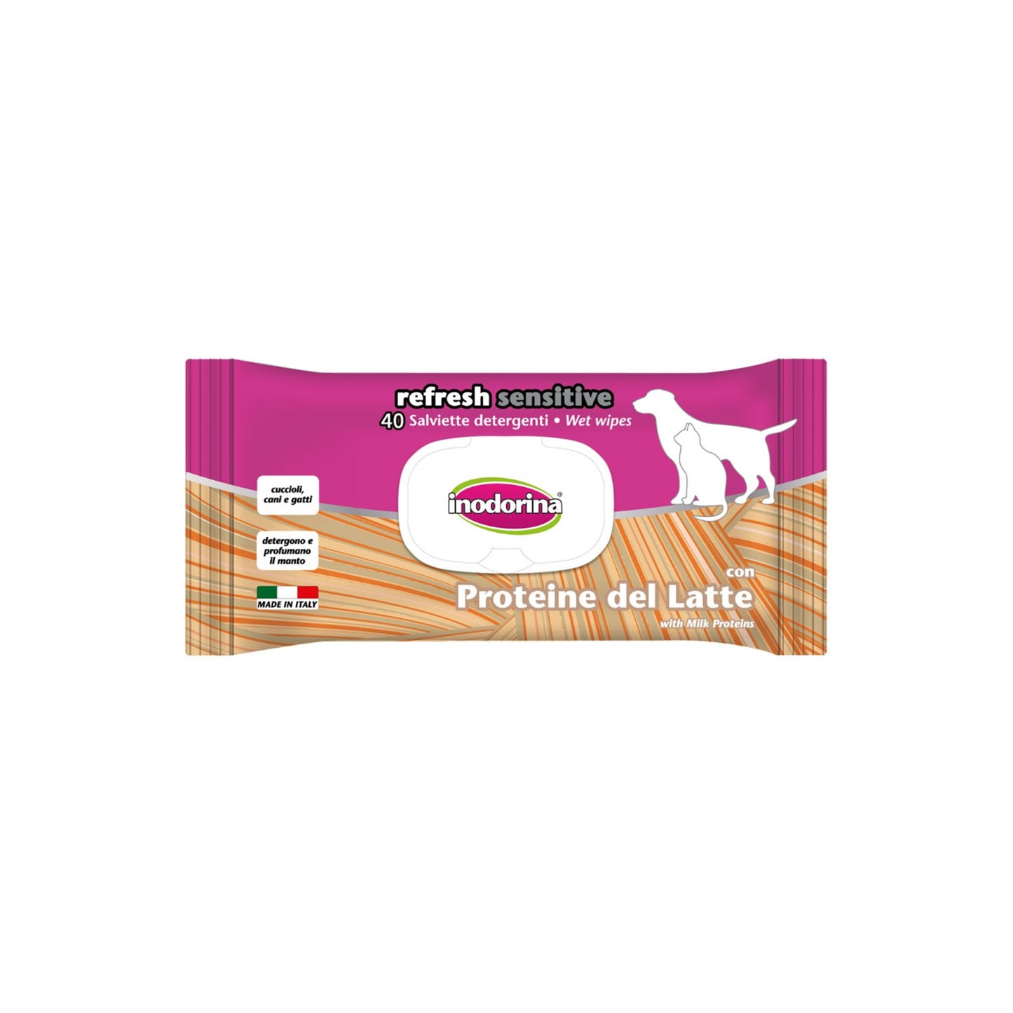 Inodorina Salviette Refresh Sensitive 40 pz per Cani e Gatti