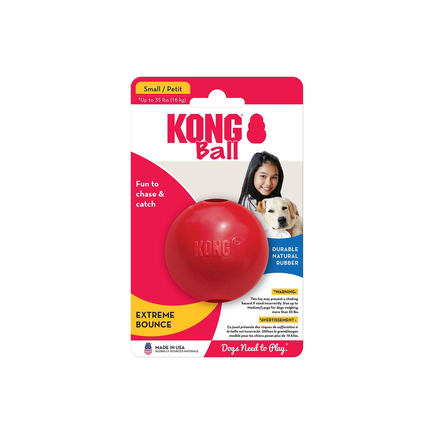 Kong Palla in Gomma con Fori Gioco per Cani