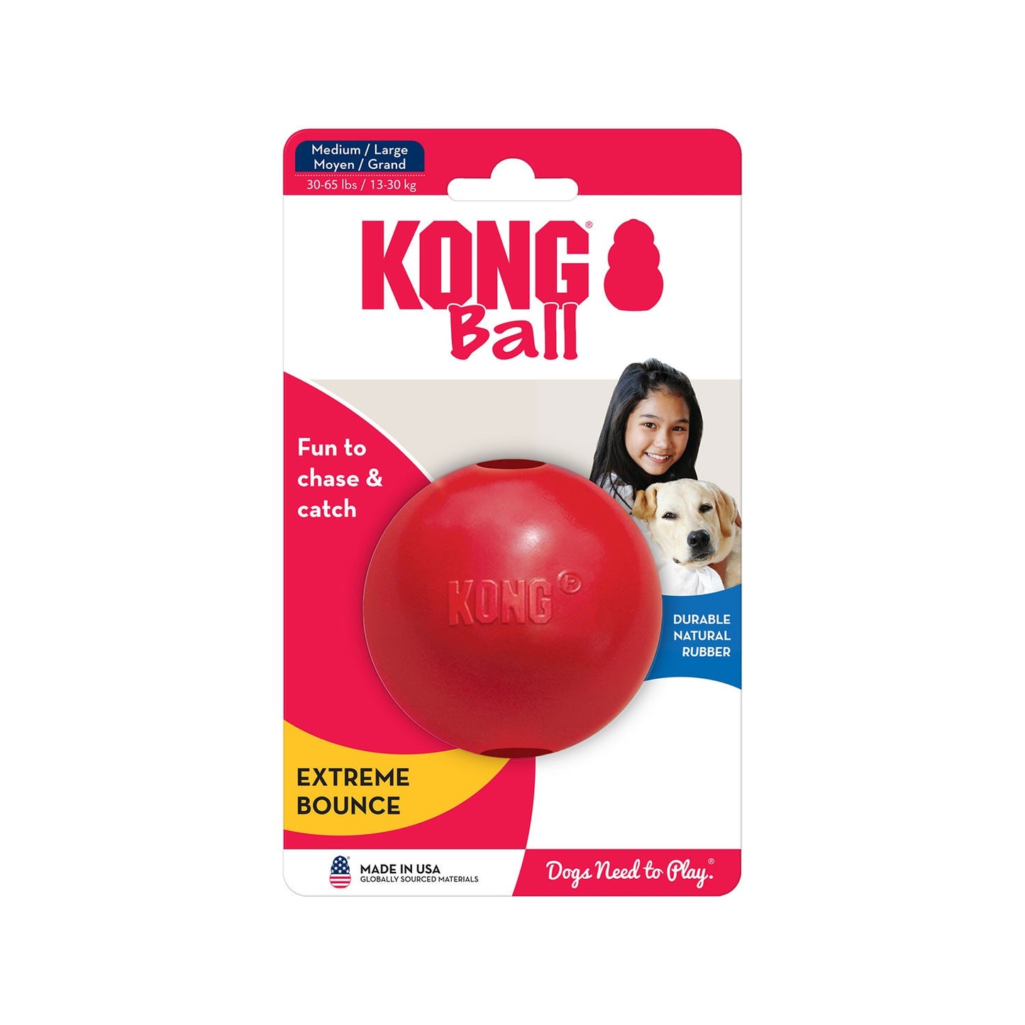 Kong Palla in Gomma con Fori Gioco per Cani