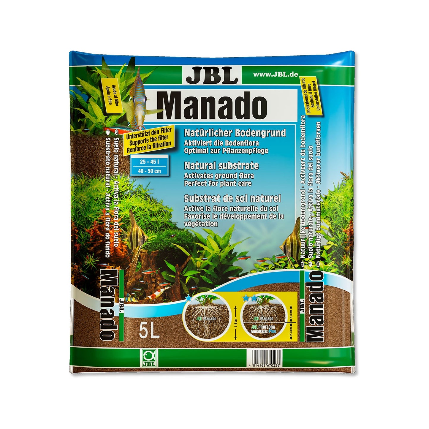 JBL Manado Substrato Naturale Per Acquari D'acqua Dolce
