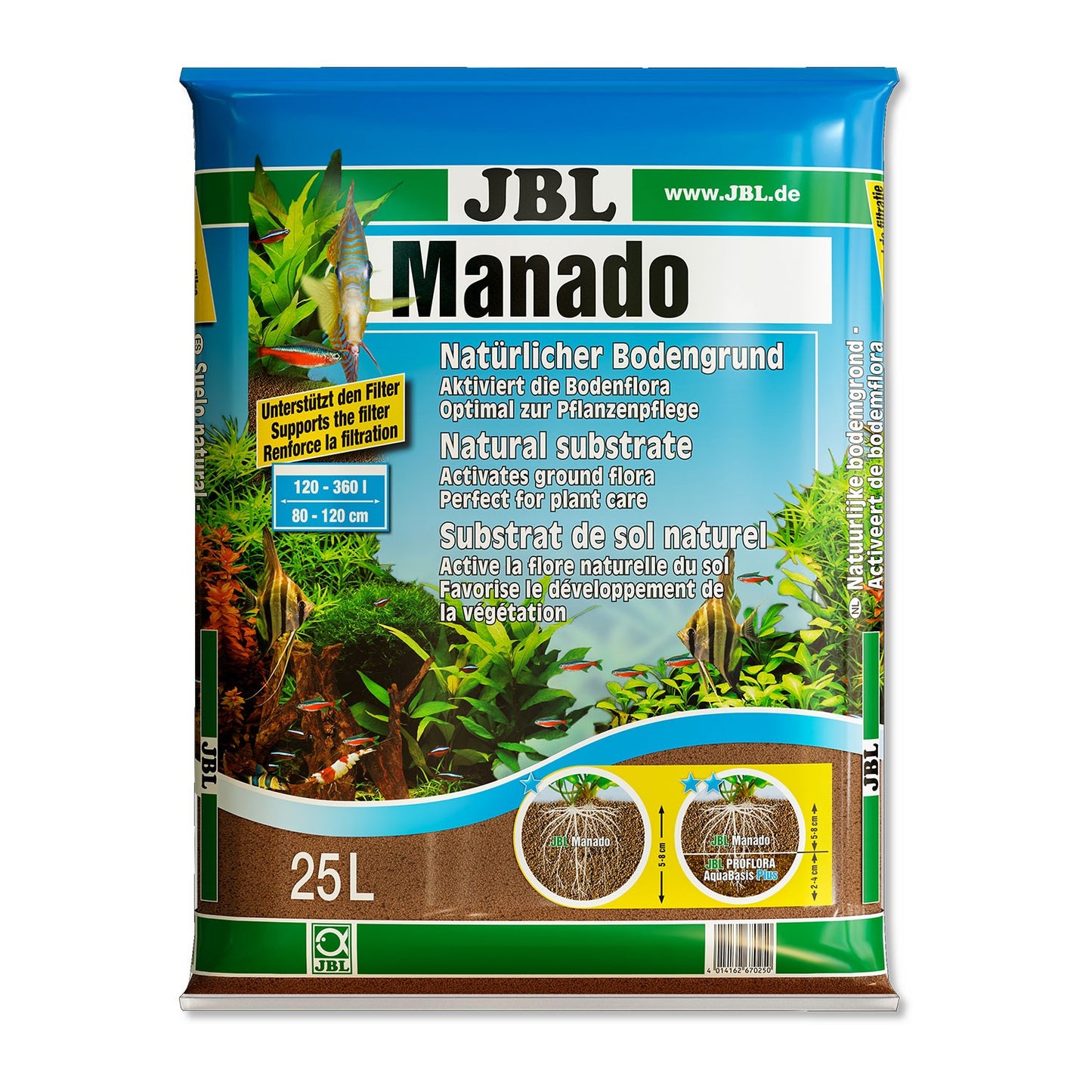 JBL Manado Substrato Naturale Per Acquari D'acqua Dolce
