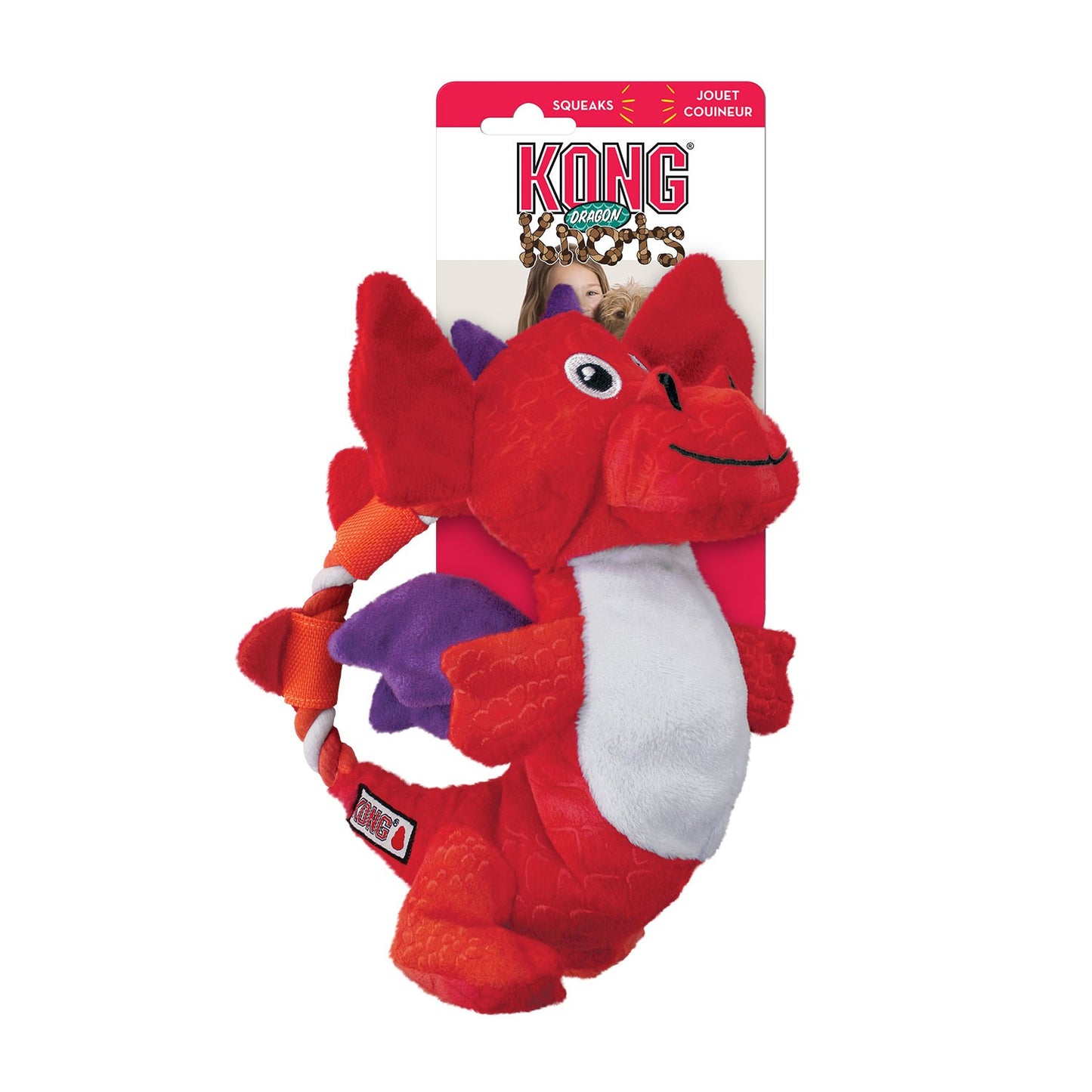 Kong Knots Peluche a forma di Drago Gioco per Cani