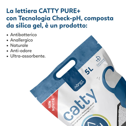 AqpetFriends Catty Pure Lettiera In Silicio per Gatti - Check PH - 5 L