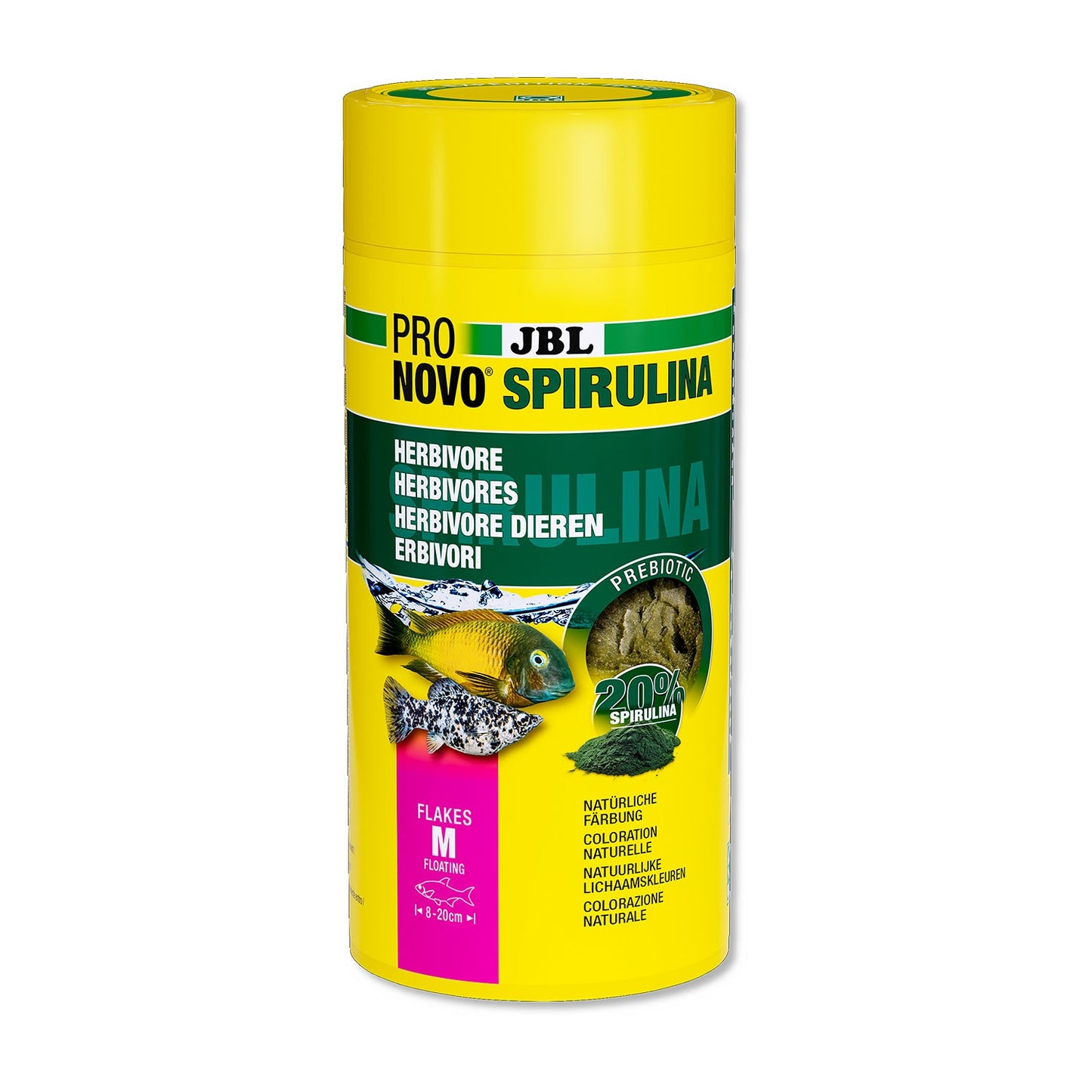 JBL PRONOVO Spirulina Flakes M Mangime In Fiocchi Vegetali A Base Di Spirulina Per Pesci Da 8-20cm D'Acqua Dolce