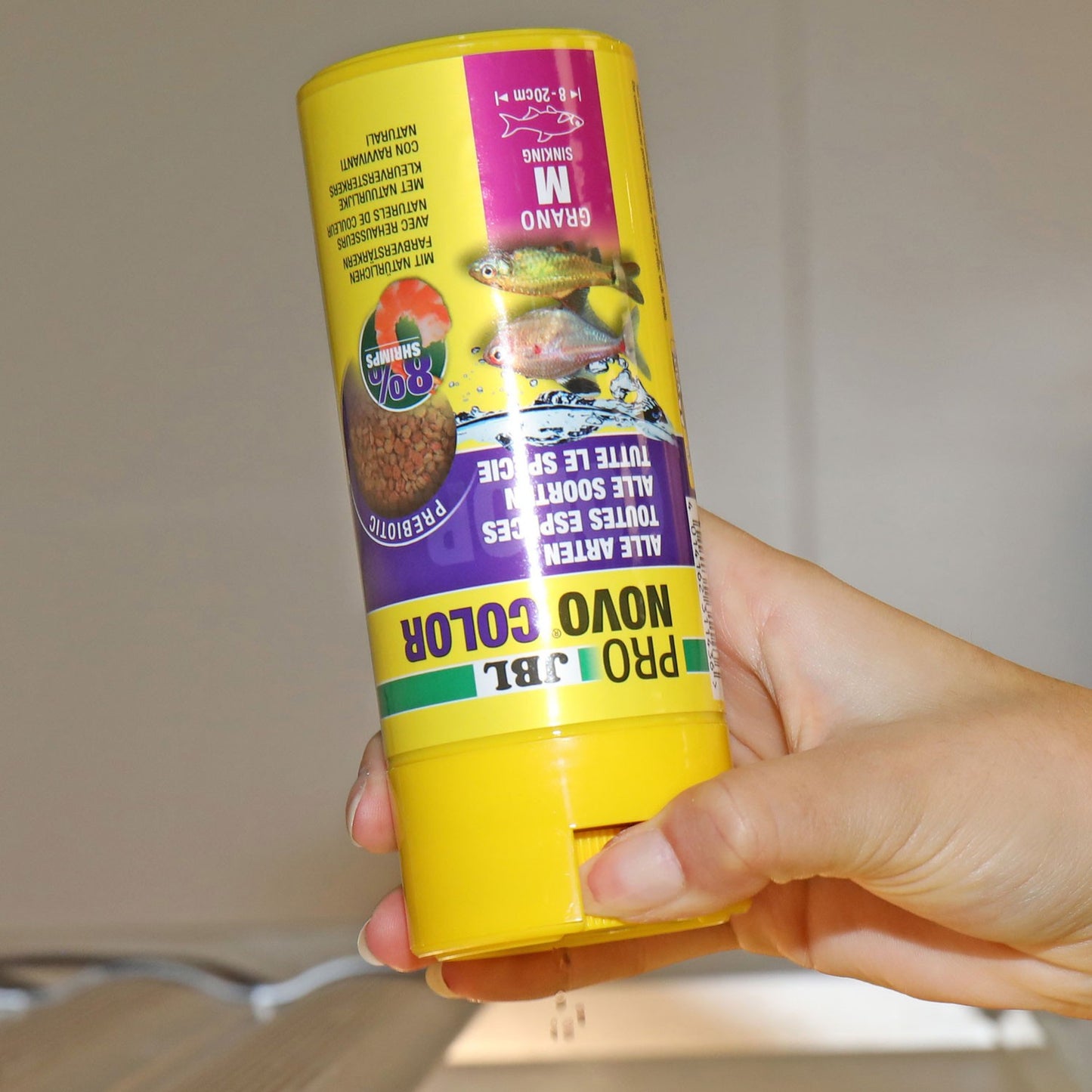 JBL PRONOVO Color Grano M Mangime In Granuli Per Colori Brillanti Per Pesci Da 8-20cm D'Acqua Dolce 250ml