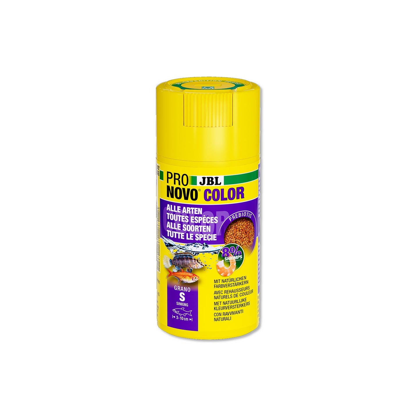 JBL PRONOVO Color Grano S Mangime In Granuli Per Colori Brillanti Per Pesci Da 3-10cm D'Acqua Dolce 100ml
