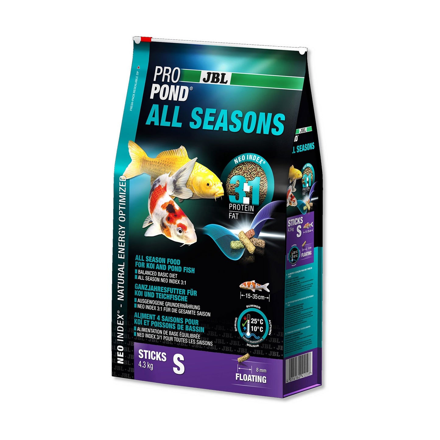 JBL PROPOND All Seasons S Mangime 4 Stagioni NEO Index Per Pesci Di Laghetto Di Piccola Taglia