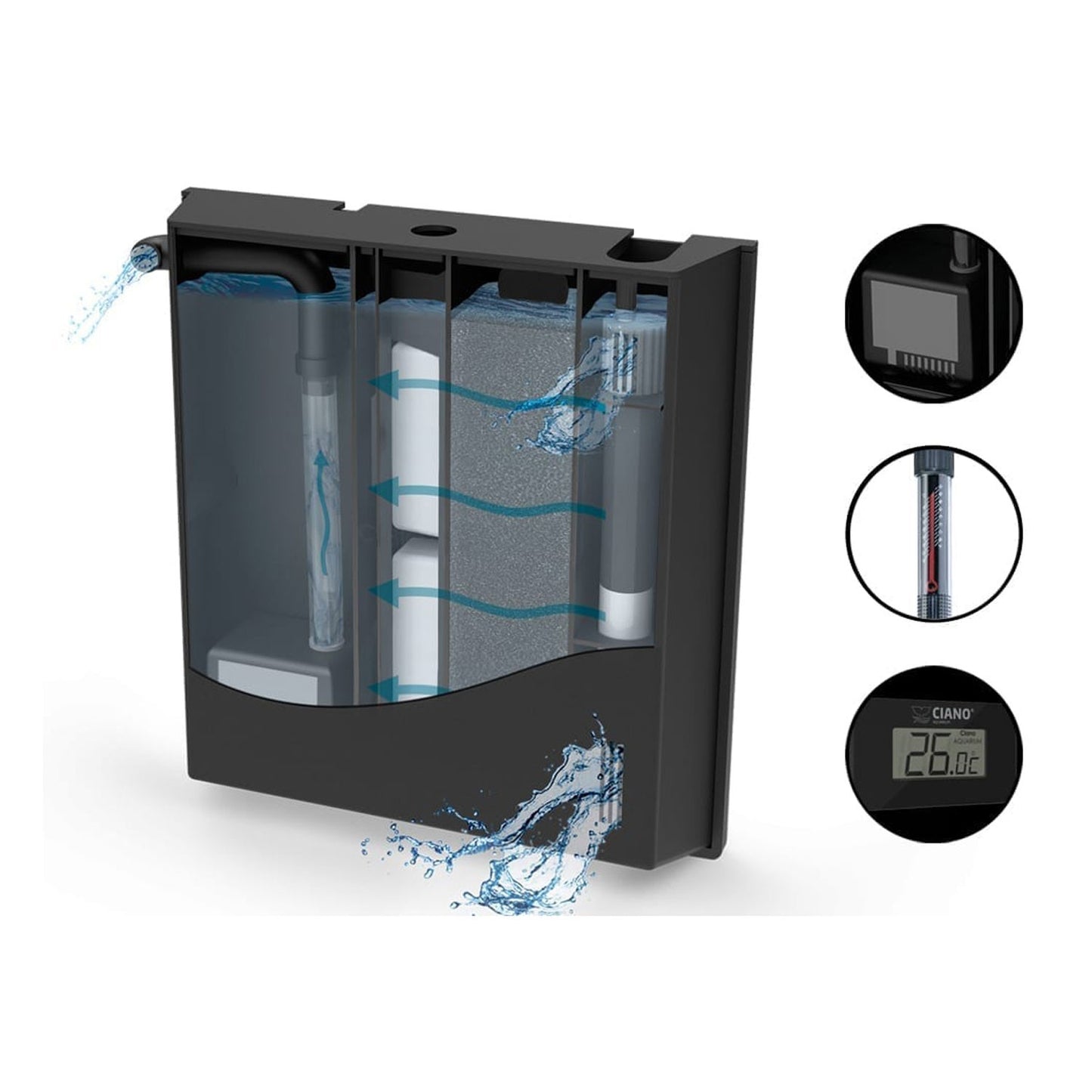 Askoll Ciao Aqua 60 Led Acquario In Vetro Completo 60x30x32h cm