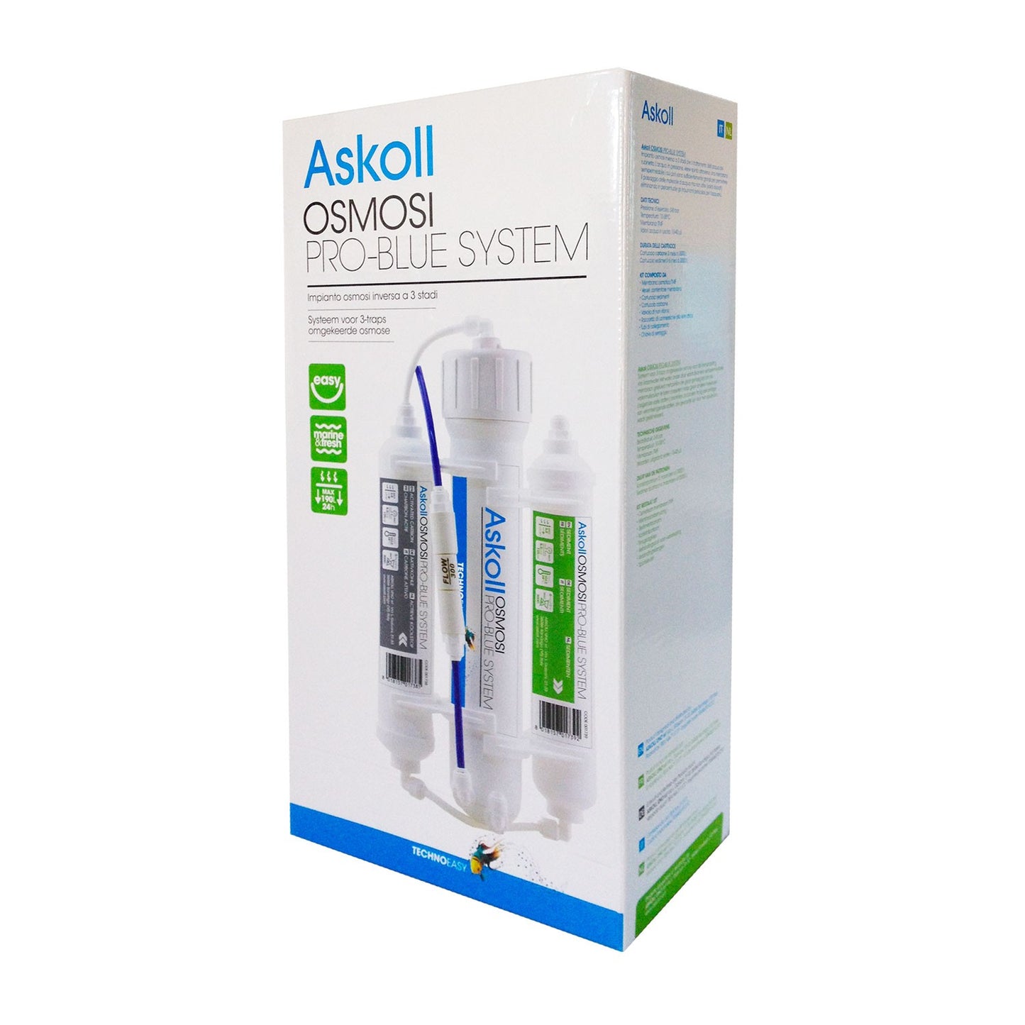 Askoll Osmosi Pro-Blue System Impianto Osmosi Inversa A 3 Stadi Per Acquari