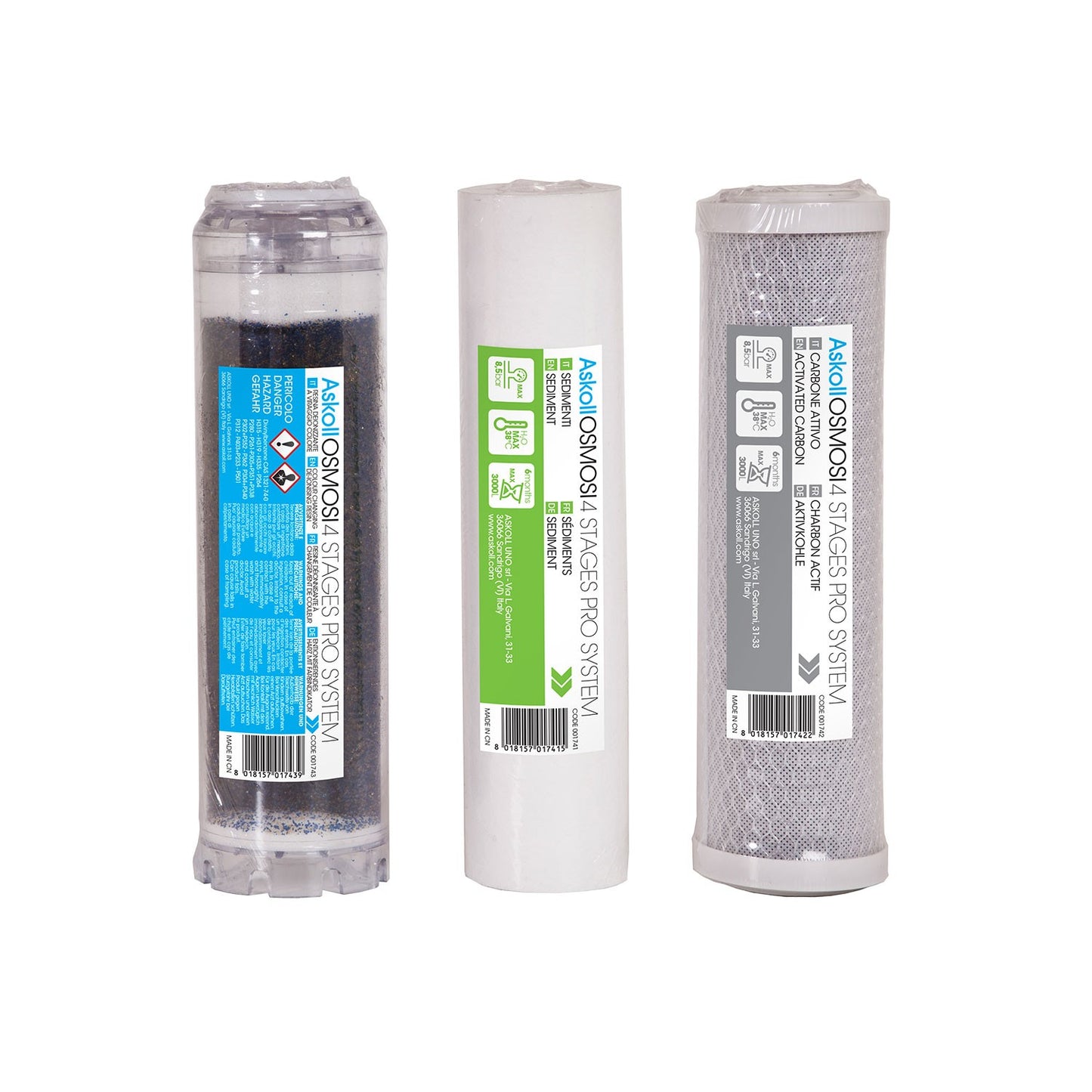 Askoll Osmosi 4 Stages Pro System Impianto Osmosi Inversa 4 Stadi A Bicchiere Per Acquari